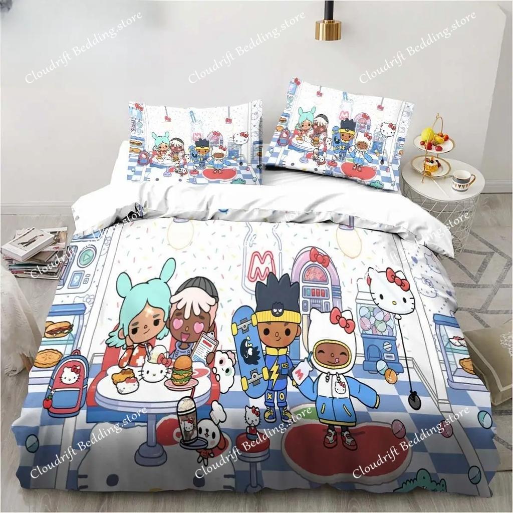 New Game Toca Life World Bedding Set Excavator Sheet King Twin Double Child Bedding Set Mircofiber or Polyester Duvet Cover Set