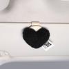 1pc New Cute Retro Red Hearts Universal Sunglasses Holders For Car Magnetic Leather Clip Auto Visor Glasses Hanger Decrotion