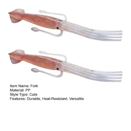 2 Pezzi Forchetta per Noodles di Calamaro Resistente al Calore Antenne Forchetta da Servizio per Insalata Carina a Forma di Calamaro Utensili da Cucina per Ramen Pasta Insalata