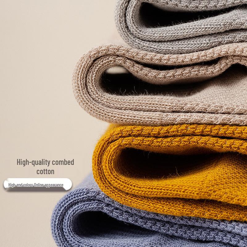 Men's Cotton Waist-Shaping Mesh Socks - Breathable, Sweat-Absorbent, Odor-Resistant, Short Tube, Boneless, for Spring & Autumn Sports