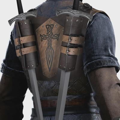 Large Nordic Viking Style Medieval Double Sword Set - Retro Cosplay Props
