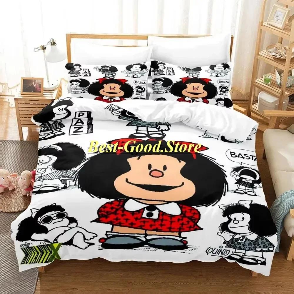 Cute Girl Mafalda Bedding Set Duvet Cover Full Queen King Size Pillowcase Bed Printed Bed Set For Aldult Kid Bedroom Single Twin