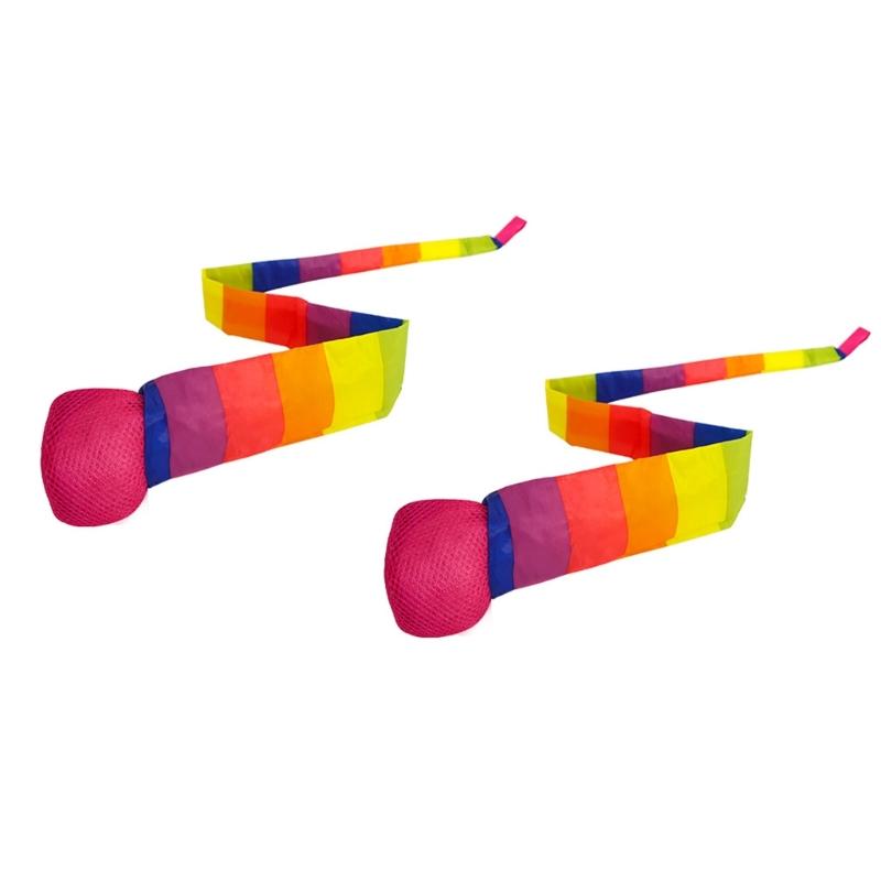 Rainbows Comets Ball Soft Tail Throwing Receiving Ball Cheerleading Streamers Ball For Kid Sensory Training And Team Game