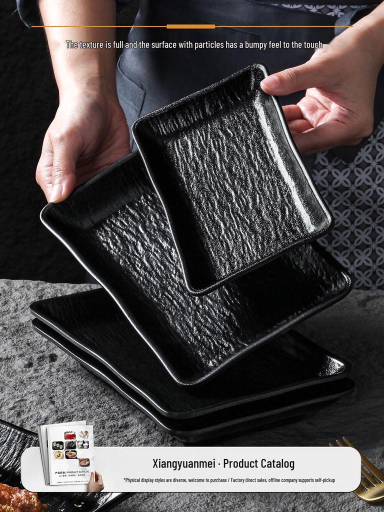 Xiangyuanmei Melamine Rectangular Frosted Snack Plates for Hot Pot & Barbecue Restaurants