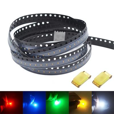 100pcs 5050 White Red Blue Pink RGB Smd Smt 60mAh 3V 3-chips Lamp 10-12lm 6000-6500k Led Plcc-6 Bright Bulb Emitting Diodes Light