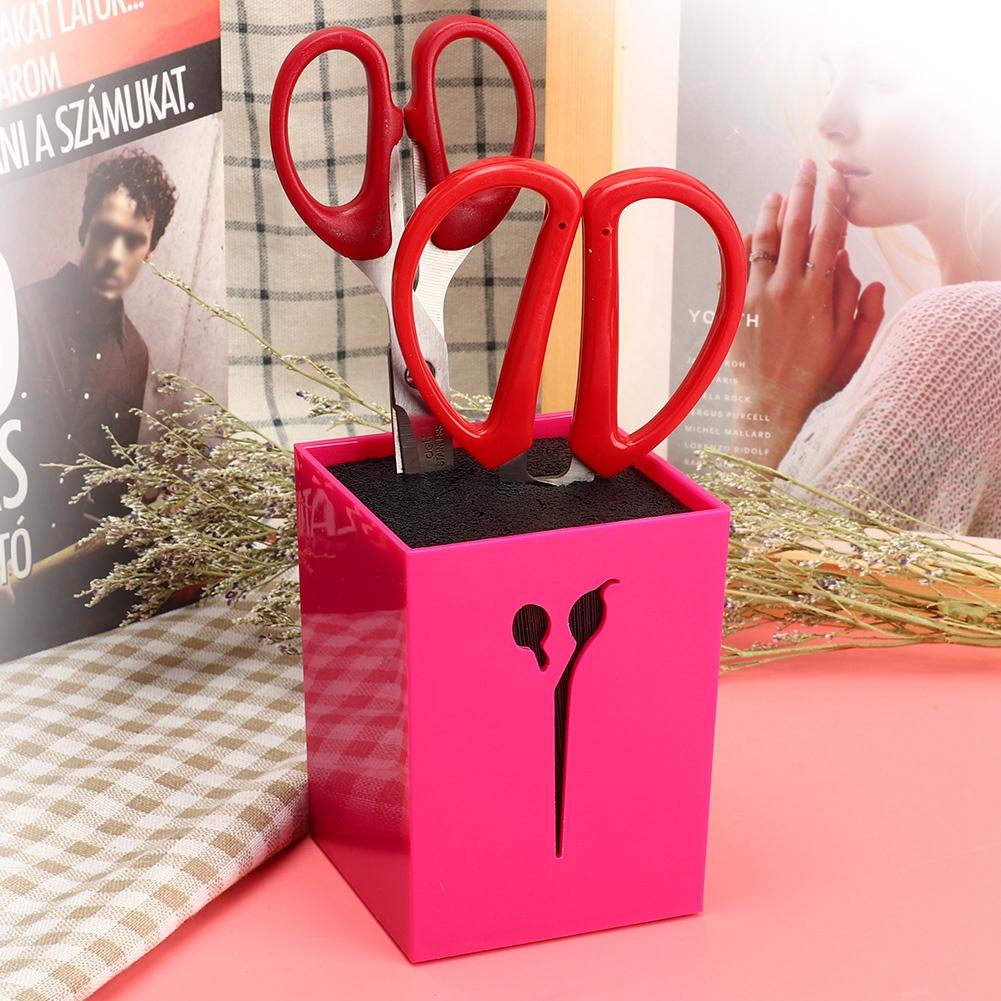 Scissor Stand Professional Hairdressing Clip Holder Storage Box Salon Hairdresser Tool Rose Red
