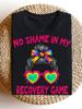 There Is No Embarrassment in My Journey of Recovery. This Is a Sobriety-Themed Anniversary T-Shirt for AA And NA, Made from 220G Fabric, Featuring a C