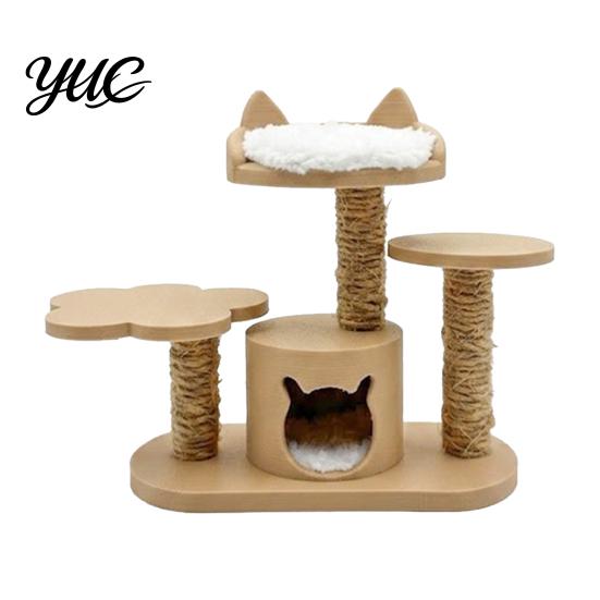 Dollhouse Furniture Accessories 1:12 Miniature Cat Tree Model, DIY Scene Model Ornament with Realistic Cloud Platform Nest Design, Multi-layer