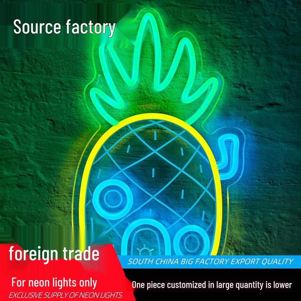 Neon Pineapple Ice Cream Music Bar LED Light for Atmosphere and Decoration
