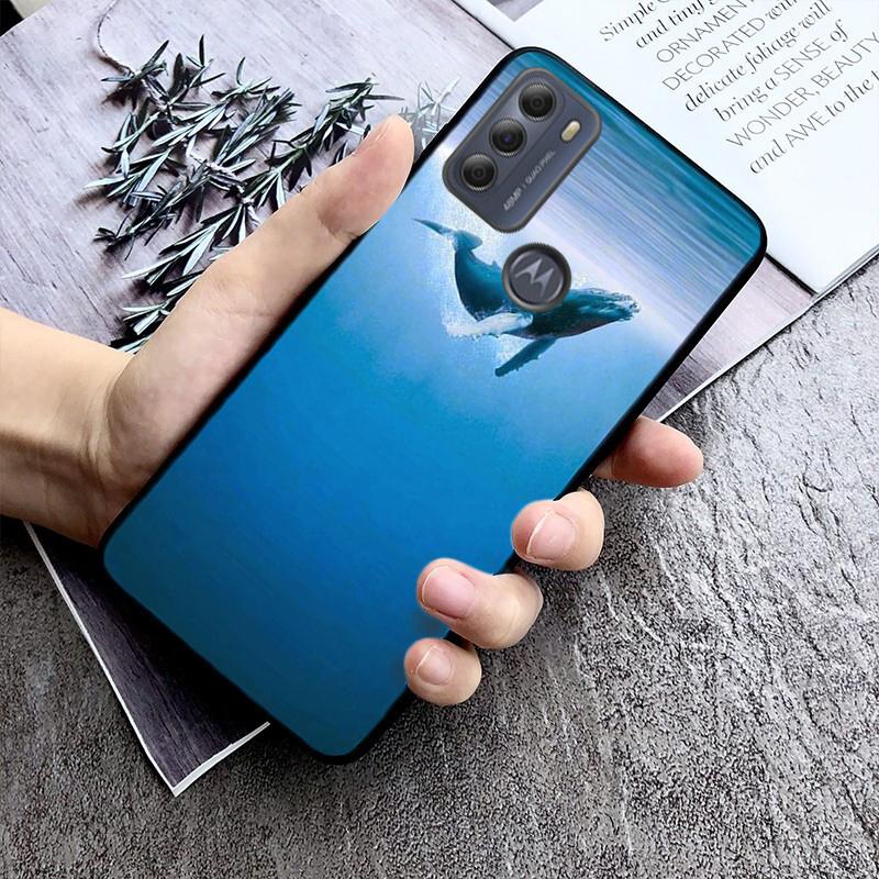 Whale Shark fisch Telefon Fall für Motorola Moto E7 Plus E32 E20 E40 Rand 20 Lite G22 G52 G20 G30 G100 G60 g50 G10 G Pure G Stylus