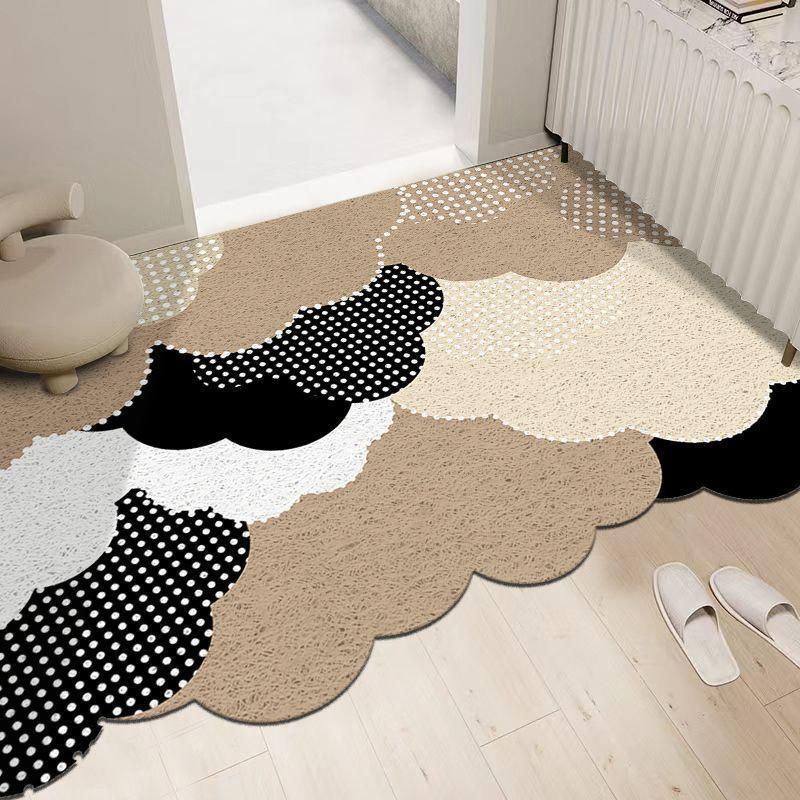 Silk Circle Entrance Door Mat Dirt Resistant and Dirt Resistant Foot Mat Cloud Shaped Door Mat Cutting At The Entrance