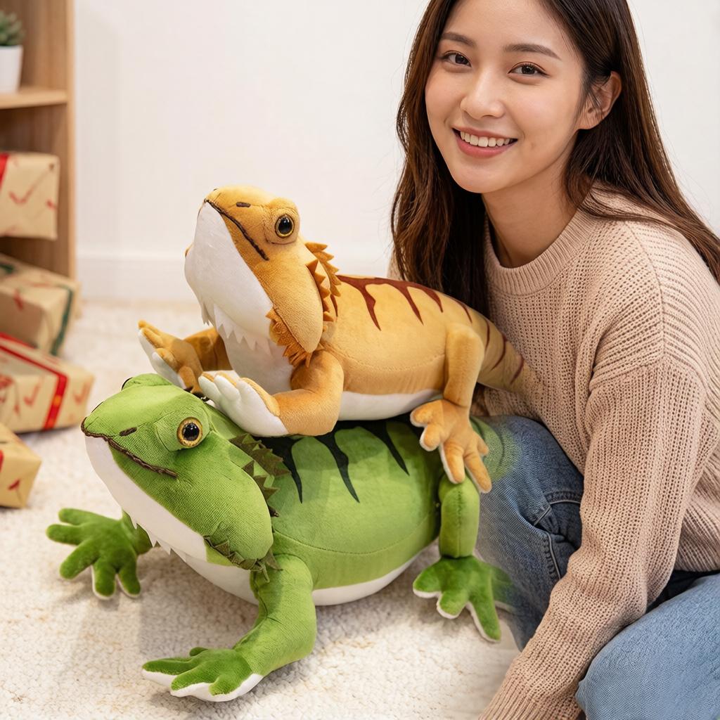 Household Items No.2 Men's Brown 42/54Cm Soft Plush Bearded Dragon Doll Stuffed Green Wild Animal Pillow Decoration Gift