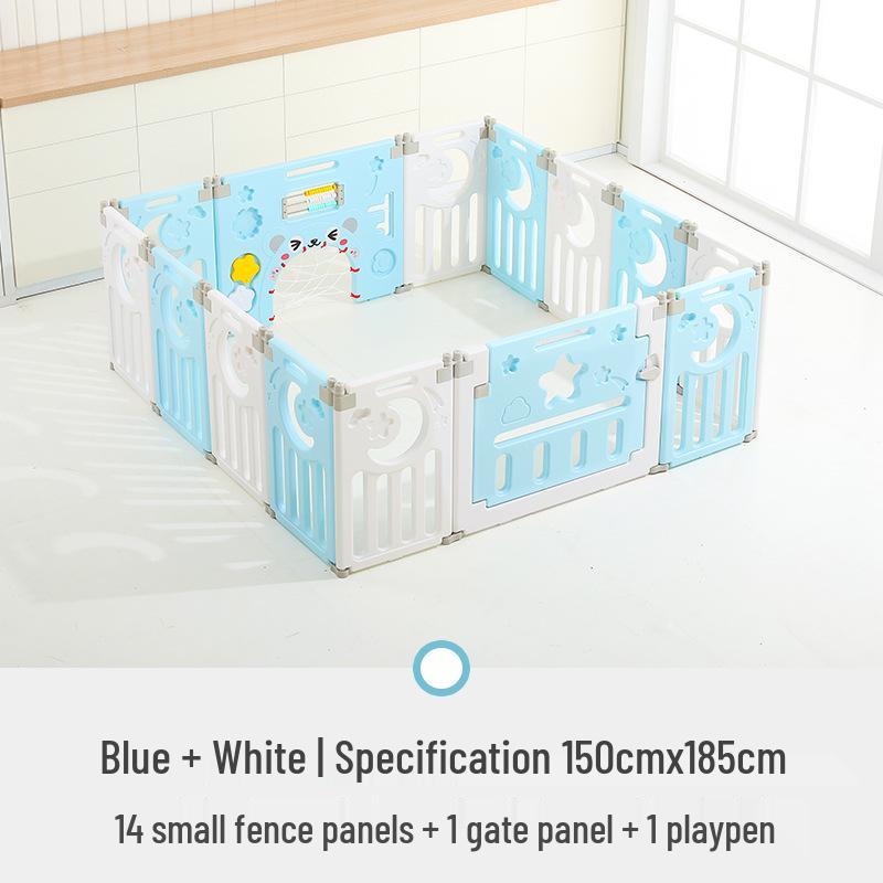 Folding Children's Playpen: Indoor Playground & Baby Crawling Mat with Safety Walker Guardrail