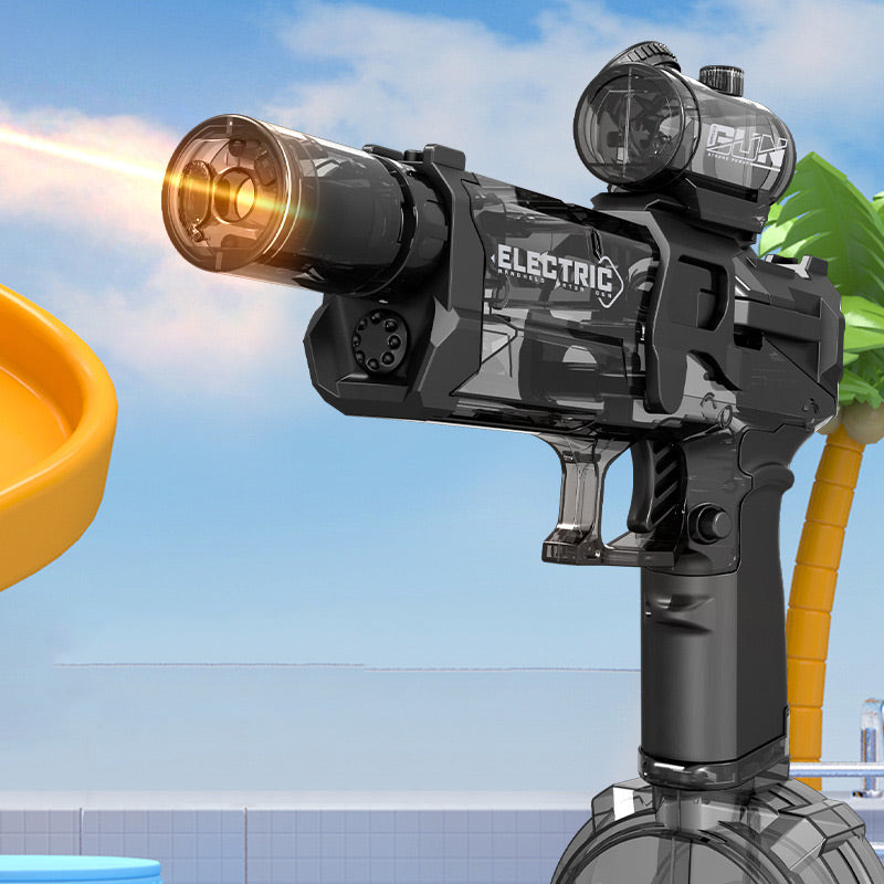 1PC Summer Fully Automatic Electric Water Gun with Light Rechargeable Continuous Firing Party Game Kids Space Splashing Toy Boy Gift