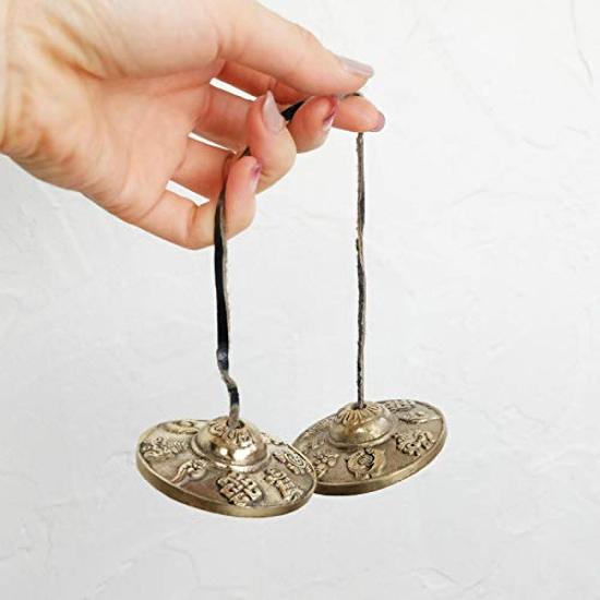 Antique Tibetan Cymbal Bell, Gold, for Yoga, Healing, and Purification