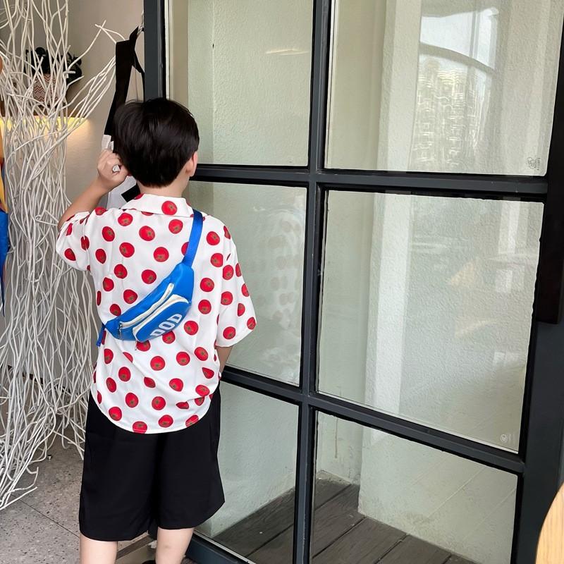 Blocking Fashionable Color Design Letter Printed Children Casual Bag Shoulder