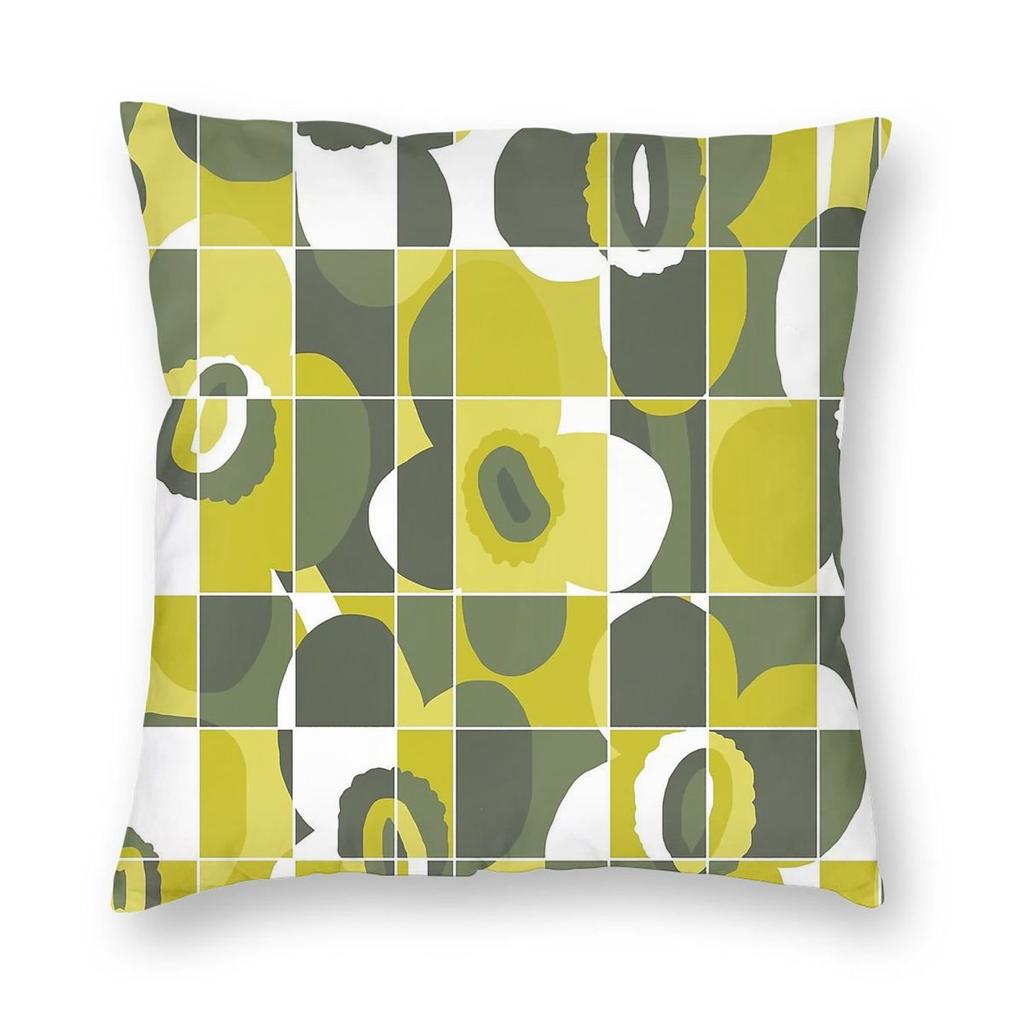 Retro Flowers In Gradient Green Pillowcase Polyester Linen Velvet Pattern Zip Decorative Pillow Case Home Cushion Case