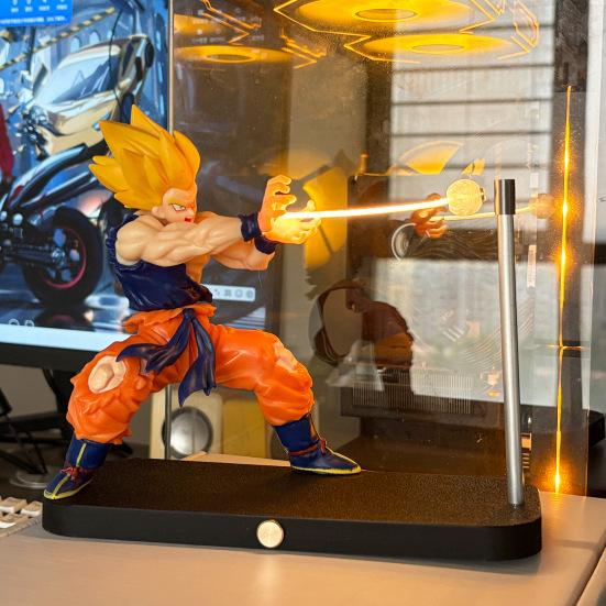 Noční lampička s motivem anime LED stolní lampička s magnetickým stojánkem Stmívatelná LED efekt vlny Dekorace noční lampička