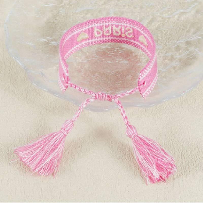 Sports Meeting Paris Couple Webbing Bracelet Embroidery Multicolour Pattern