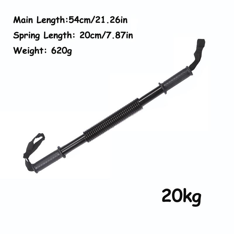 20kg Heavy Duty Power Bar Wrist Arm Forearm Chest Exerciser Spring Strength Training Equipment Home Gym Fitness Workout Tool