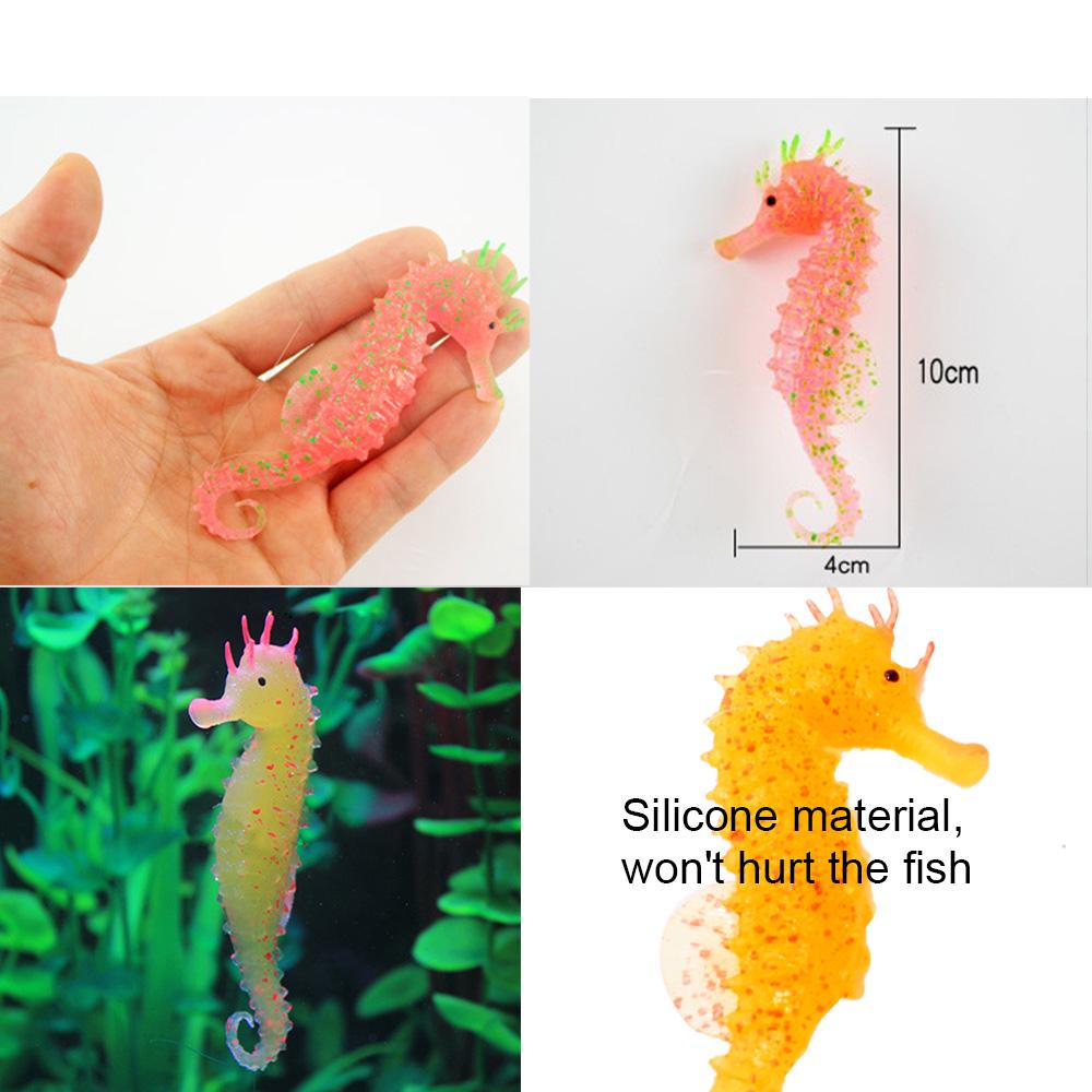 Seahorse Luminous Ornament Aquarium Luminous Seahorse Decoration for Fish Aquarium Decoration 3 PCS