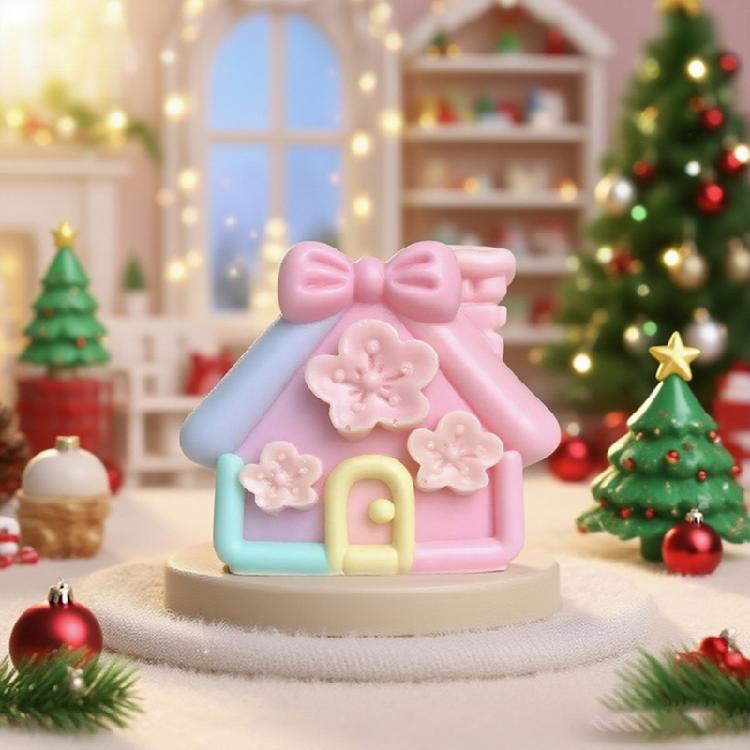 Holiday Candle Silicone Mold Christmas House Silicone Mould Baking Molds For Candle Soap Chocolate Christmas Decoration