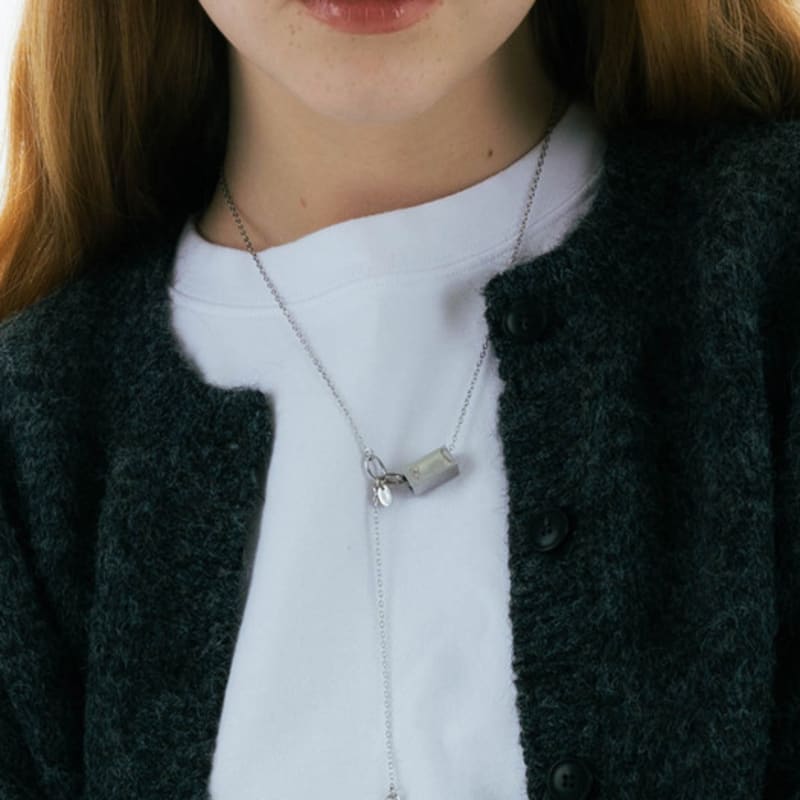 Pearlymore Block Drop Necklace_PM24N005WT