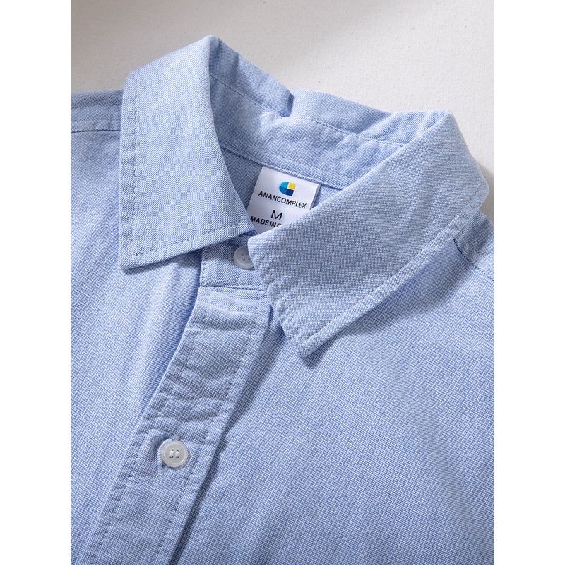 Men's Shirts 2025 Spring and Autumn New Basic Versatile Tops All-Cotton Oxford Fabric Embroidered Casual Long-Sleeve Men's Shirts