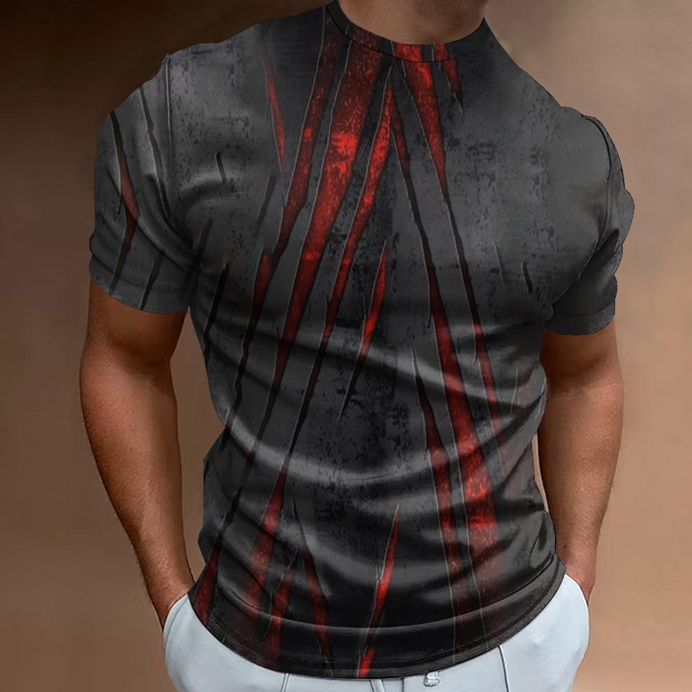 

Vintage 3D Printed Claw Mark Graphic T-shirts Casual Harajuku Short Sleeve Round neck Oversized Top Pullover Streetwear Men s T-shirts 5XL