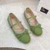 Fashion French Bow Mary Jane Shoes 2025 Spring and Autumn New Flat Retro Shallow Ballet Shoes Commuter Single Shoes