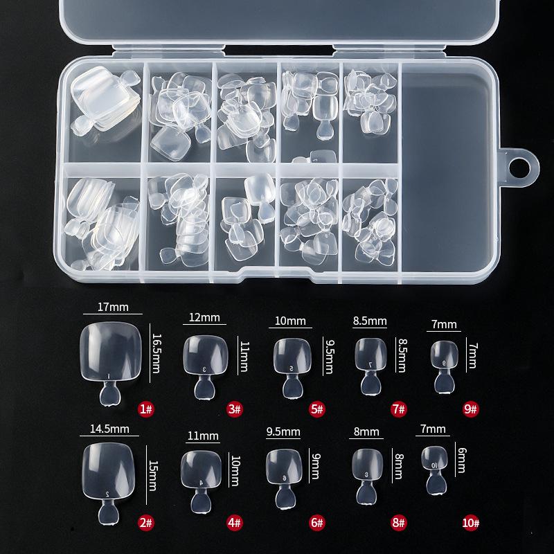 

Ультратонкие бесшовные накладки на ногти с пальцев ног - Матовые, Полное покрытие, Натуральная прозрачность