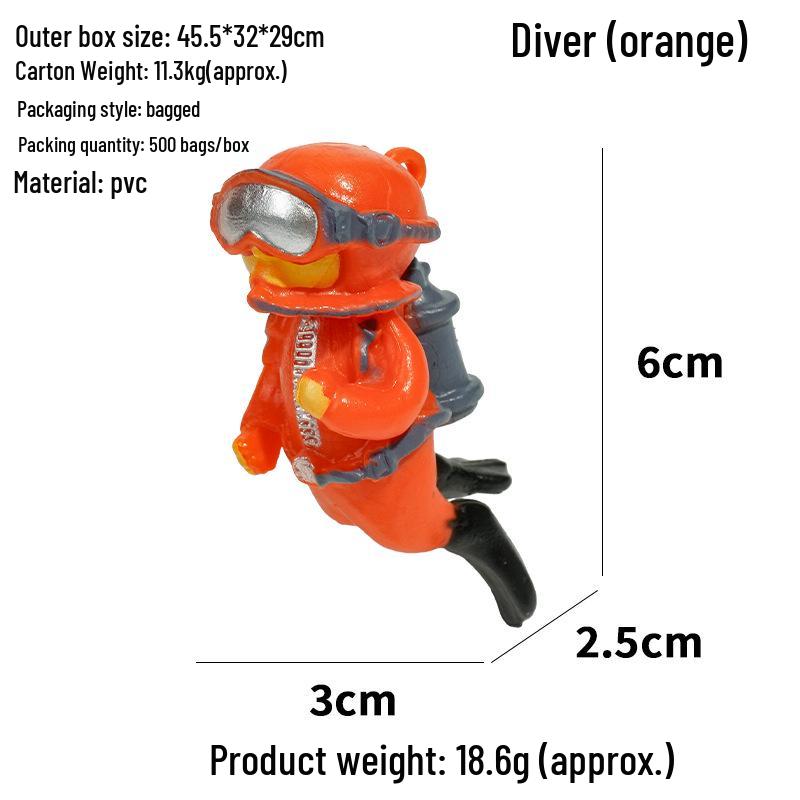 Blue Diver Fish Tank Ornament Set - Floating Aquarium Decoration Gift