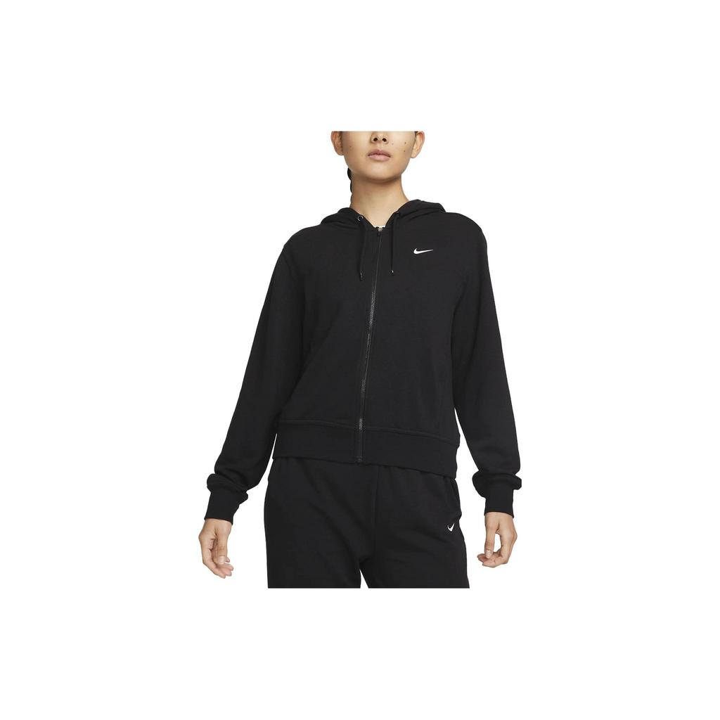 Nike Solid Color Zip-Up Long Sleeve Hoodie Women hoodies Black FB5199-010