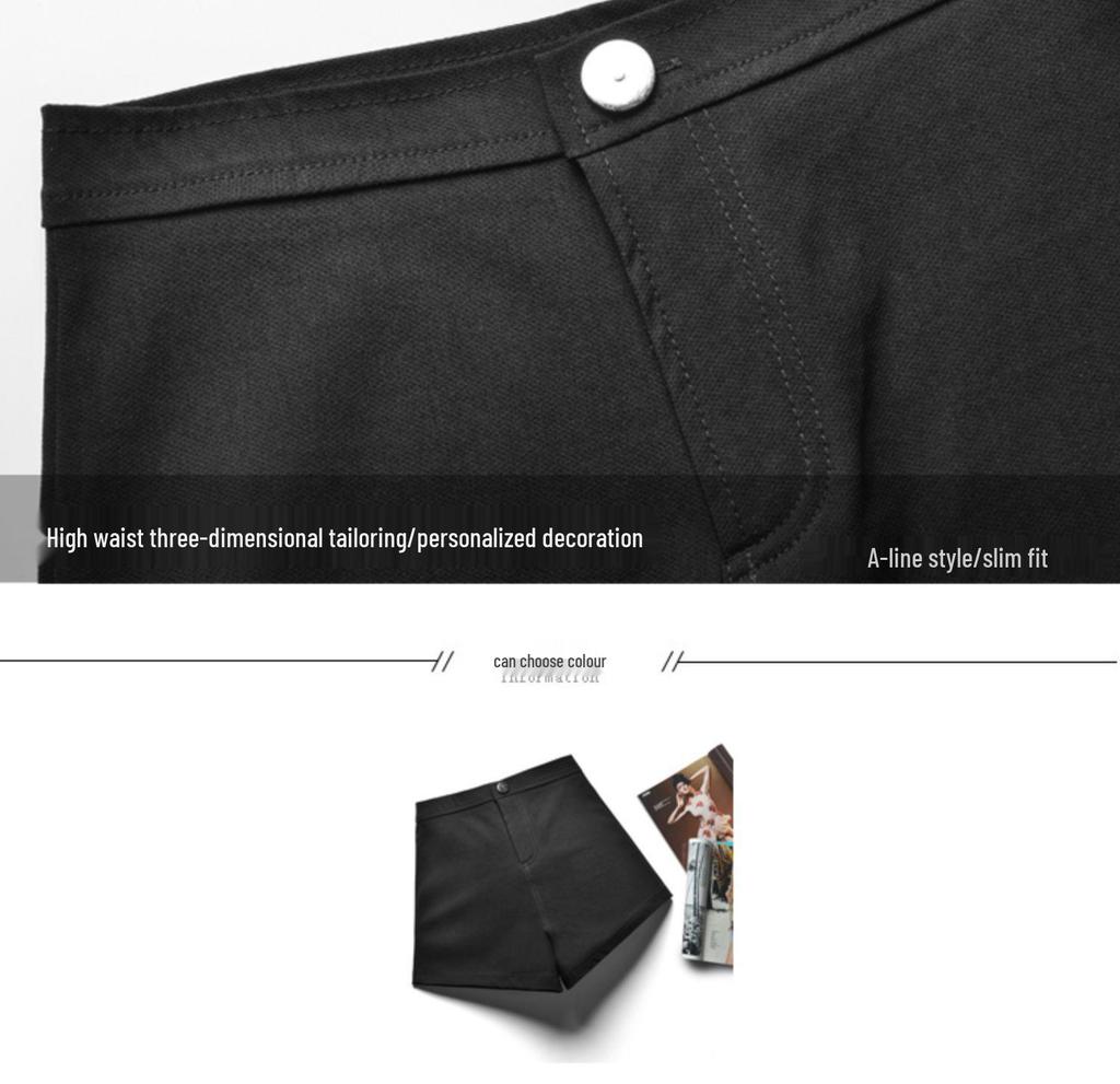 High Waist Black Slim Summer Shorts - Sexy New Elastic Hip Peach Leggings 2024