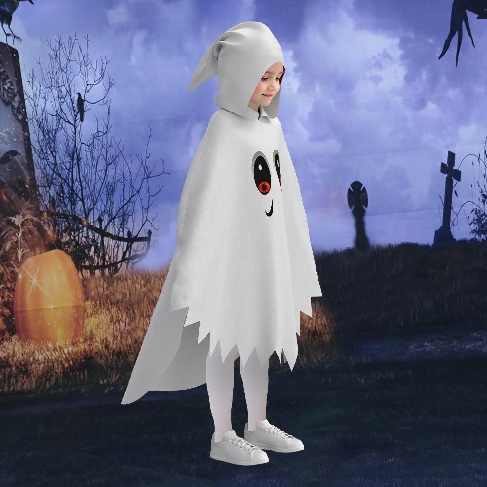 Clothing Prop Ghost Hooded Cloak Glowing Party Dress Up Halloween Kids Cosplay  Cloak  Gift