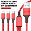 Car Emblem 3in1 Type C Lightning Micro USB Fast Charging Cable For KIA Rio Ceed Sportage Cerato Soul Sorento Flip R K2 K3 K5 Soul