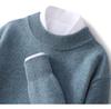 2025 Men's Pure Wool Half-High Neck Pullover Sweater - Warm Fashionable Knitwear for Young Adults