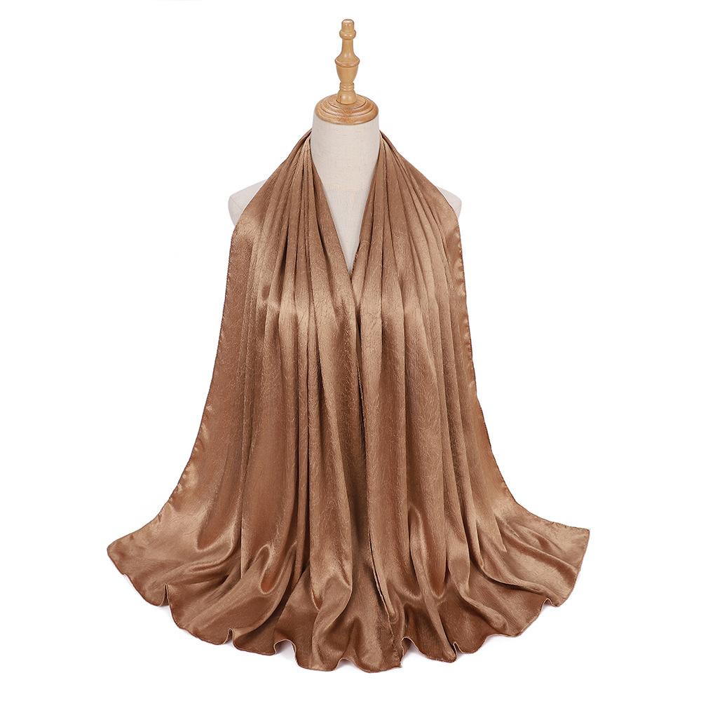 Malaysia's New Imitation Silk Smooth Satin Long Scarf Women's Shawl Head Scarves