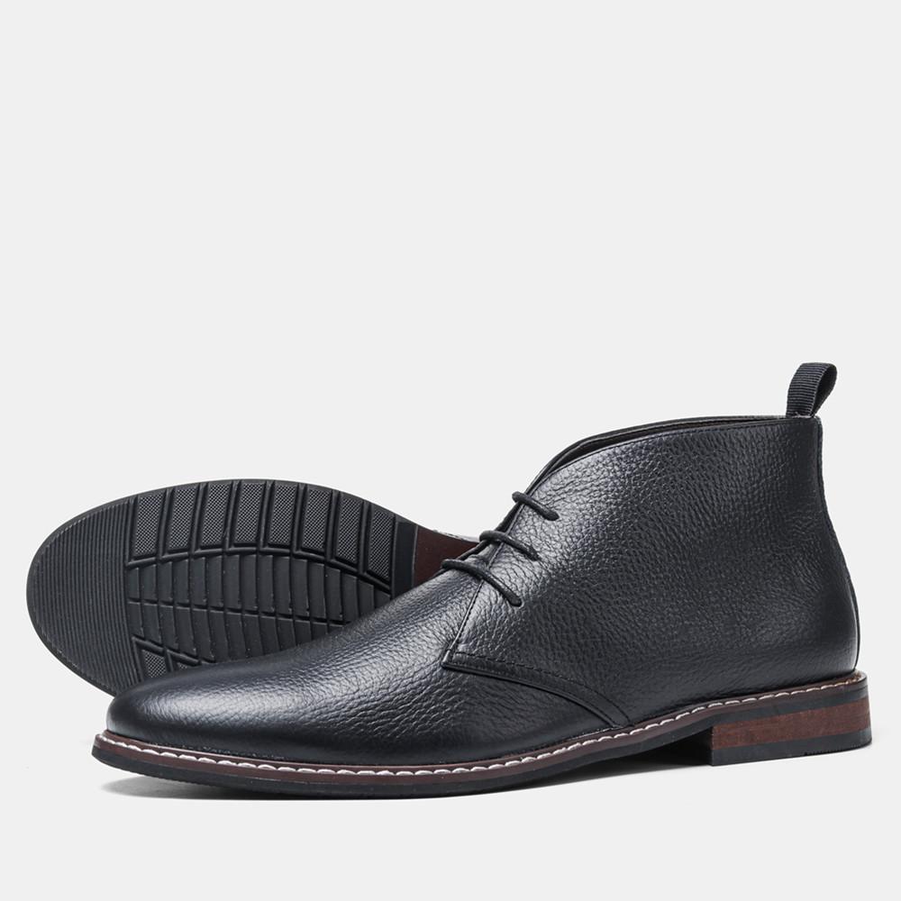 39~ 50 First Layer Cowhide Men'S Shoes Men'S Leather Short Boots Lace-Up Ankle Boots Polo Boots Desert Boots Business Boots