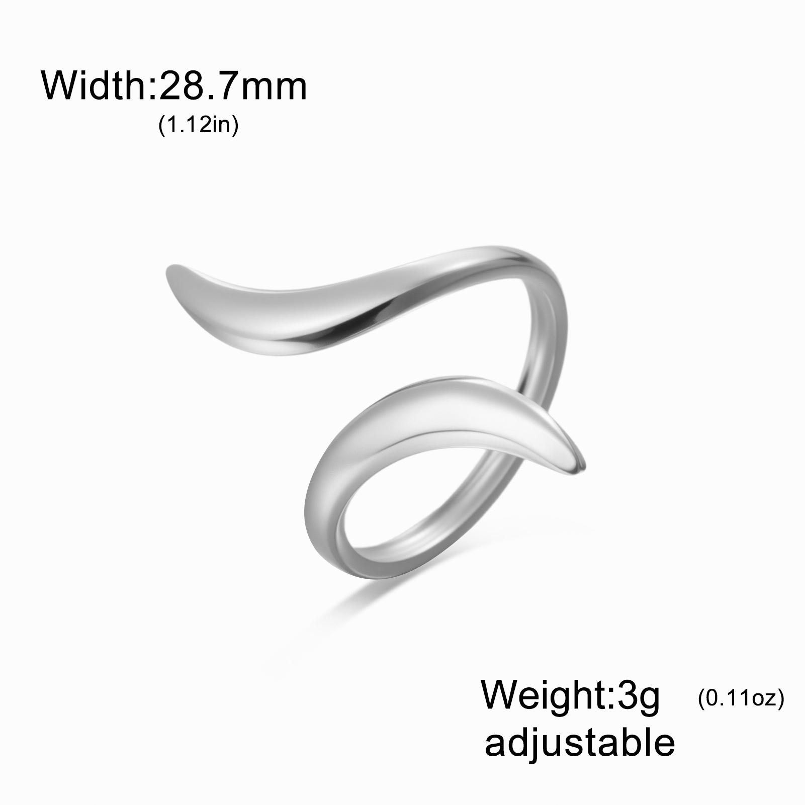 

Teamer Geometric Open Ring For Women Stainless Steel Gold Color Adjustable Finger Rings Fashion Minimalist Jewelry Wholesale resizable