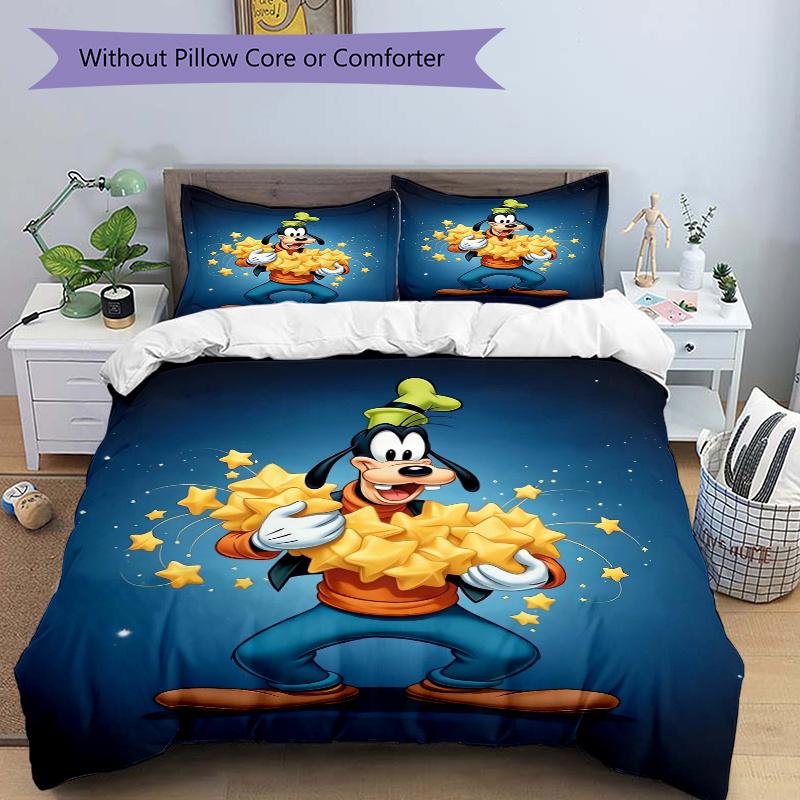 3pcs Goofy Stars Printed Bedding Set, Soft and Comfortable Quilt Cover for Bedroom S056