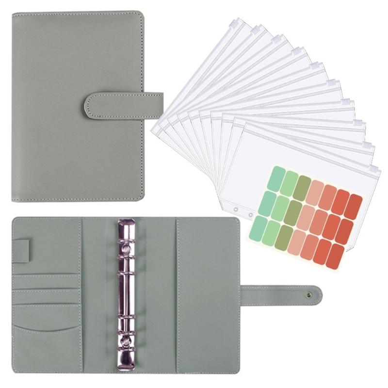 1 Set A6 Budgetplaner, 6-Loch-Ringbuch mit Taschen und Trennblättern für Reisen