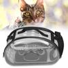 Outdoor Collapsible Pet Carrying Bag Transparent Cat Puppy Carrier Shoulder CageGray S