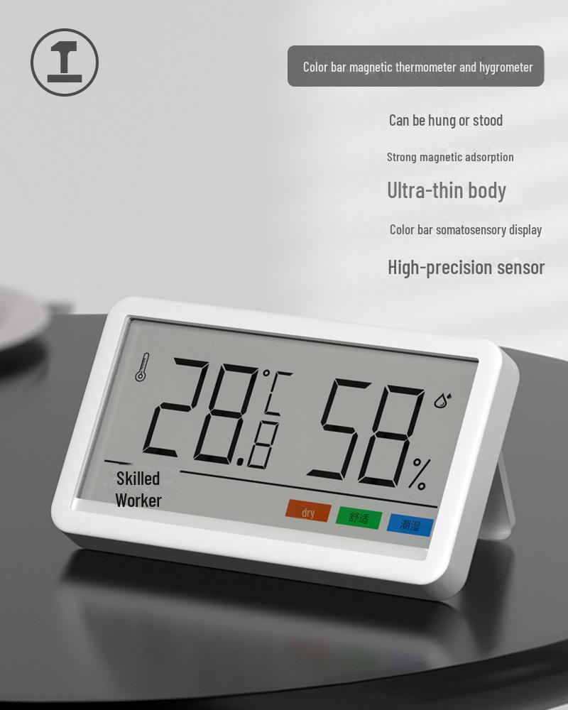 Green Forest Wall-Mounted Digital Thermometer & Hygrometer - High-Precision Indoor Display for Baby Room