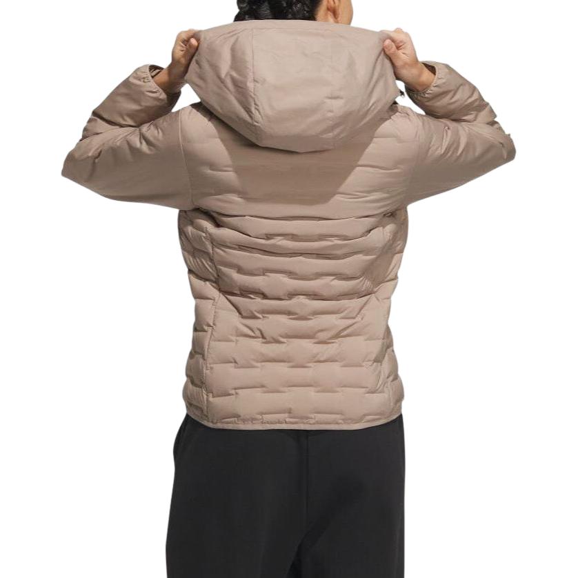 Adidas Logo Printed Hooded Zip-Up Long Sleeve Jacket Women Jacket Khaki IT8694