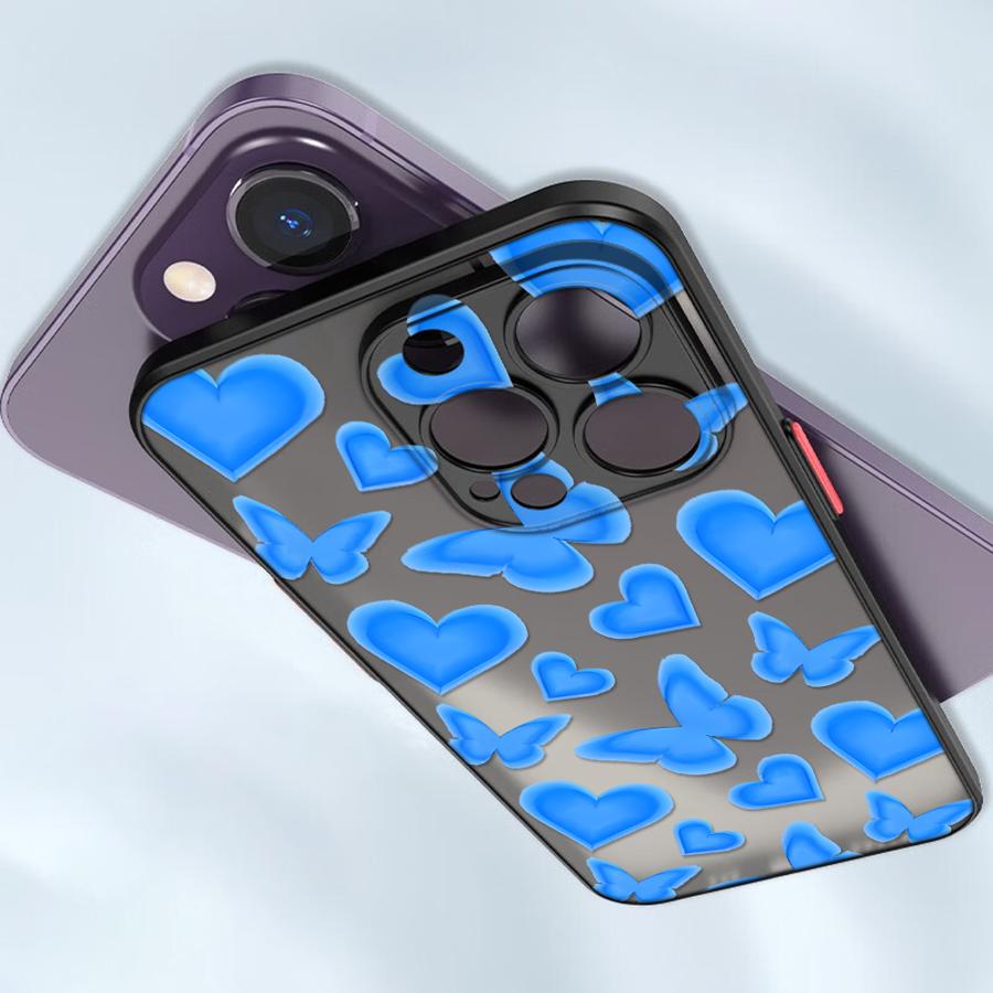 

Funda Back Phone Cover Case for iPhone 17 Pro Max 7 8 SE 16 Plus Air 12 11 13 Mini 15 XS XR 14 Cartoon Blue Butterfly iPhone17