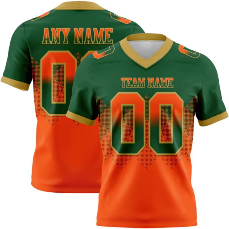 Custom Team Name And Number Gradient Color Football Jersey For Men Short Sleeve Breathable Tshirt For Men Football Club Tees