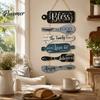 Rustic Housewarming Gift Wooden Hanging Sign for Kitchen Wall Decor, Cutlery Design Decorative Spoon Fork Art with Inspirational Family Slogan