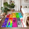 Anti‑Slip Crystal Velvet Floor Rug, Number Blocks Design Carpet for Indoor Living Bedroom Home Decoration