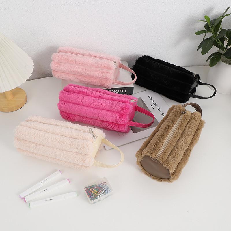 Japanese Plush Pencil Case With Large Capacity For Girls And Students